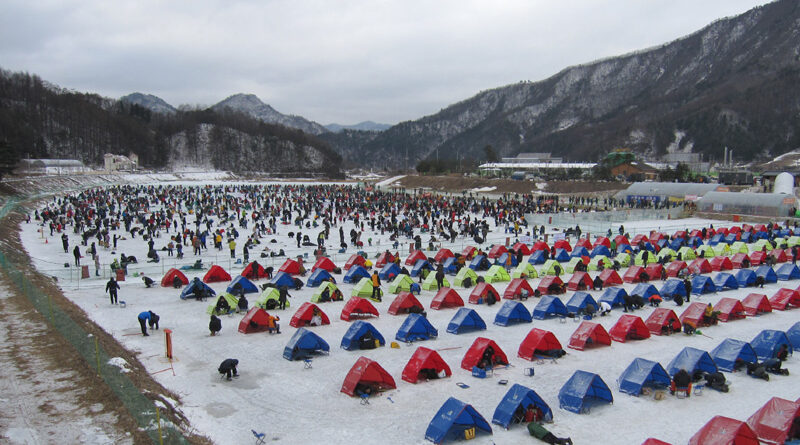 겨울 얼음 낚시! 평창송어축제에서 즐기세요.