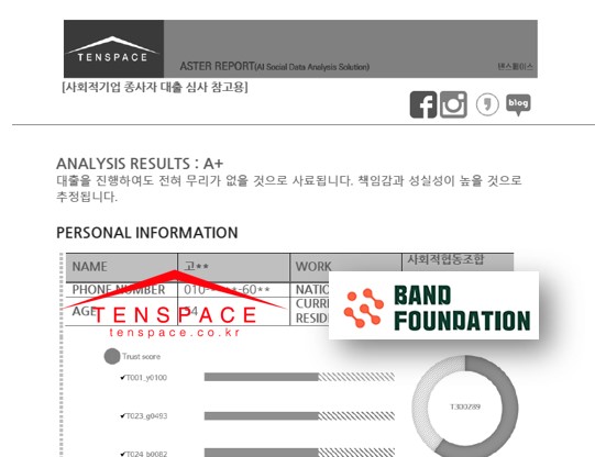 텐스페이스, 대안신용평가 솔루션 ‘아스터’…재단법인 밴드 지원사업에 공급
